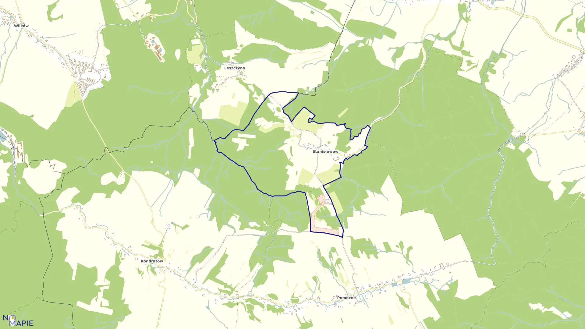 Mapa obrębu STANISŁAWÓW w gminie Męcinka